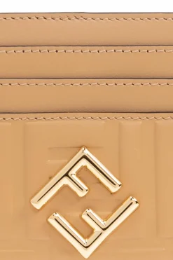 Fendi beżowy Portfel z logo