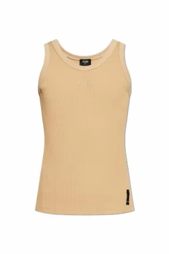 Fendi beżowy Prążkowany top