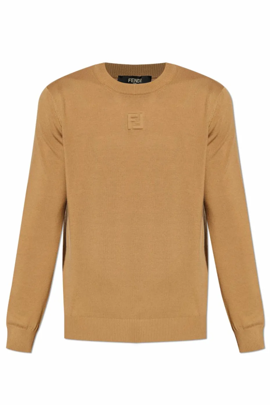 Fendi beżowy Sweter z wypukłym logo