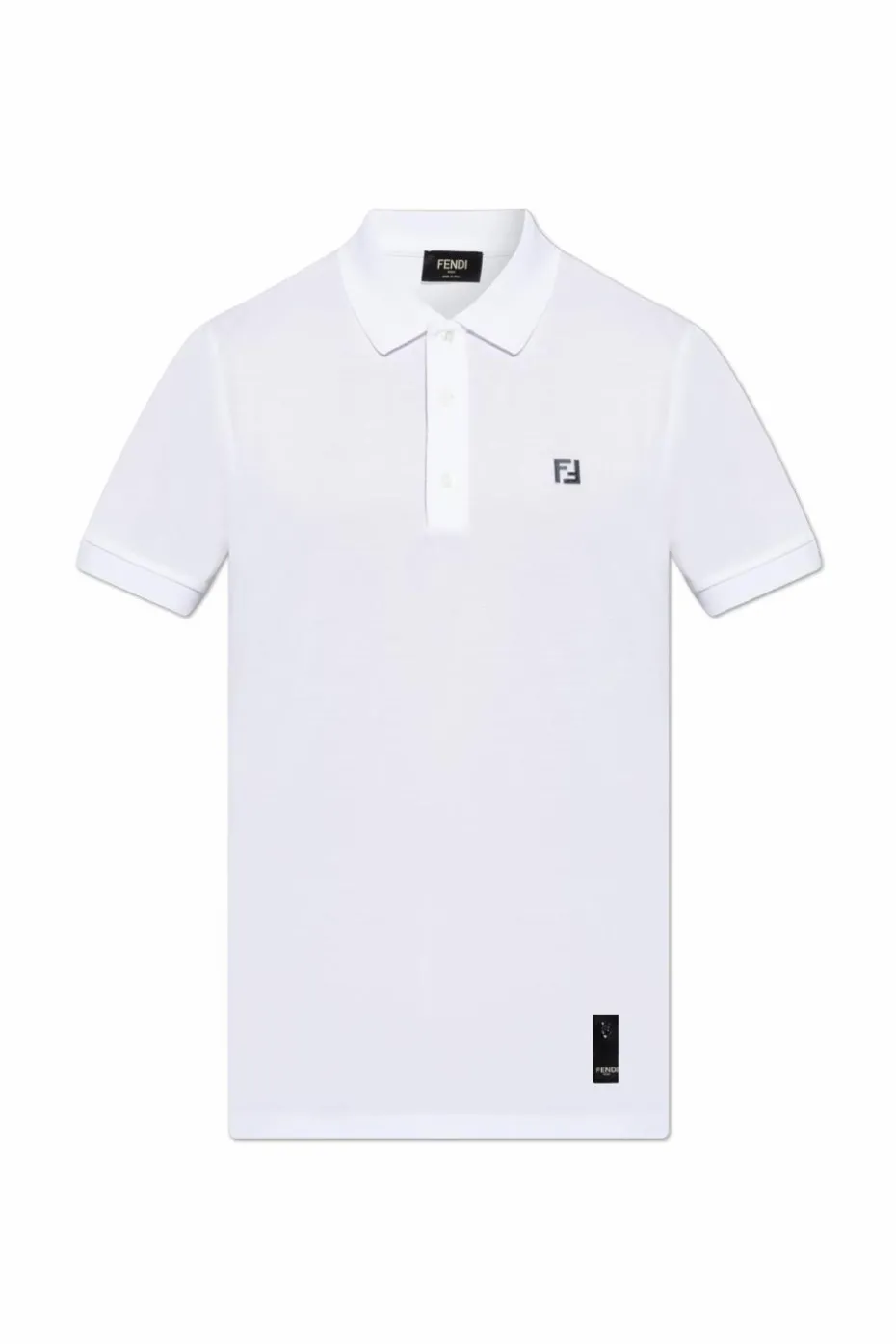 Fendi BIAŁY Polo z aplikacją w kształcie logo