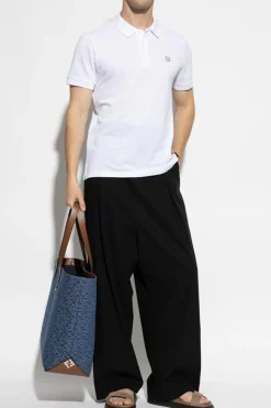 Fendi BIAŁY Polo z aplikacją w kształcie logo