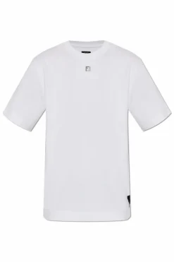 Fendi BIAŁY T-shirt z aplikacją w kształcie logo