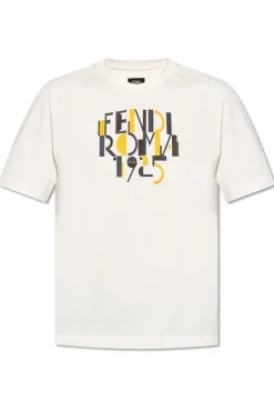 Fendi BIAŁY T-shirt z logo
