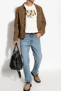 Fendi BIAŁY T-shirt z logo