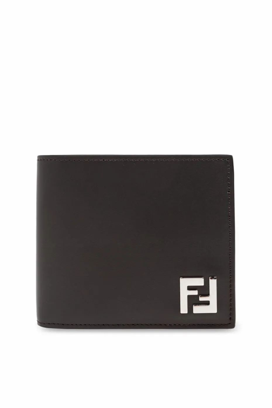 Fendi BRĄZOWY Portfel z aplikacją w kształcie logo