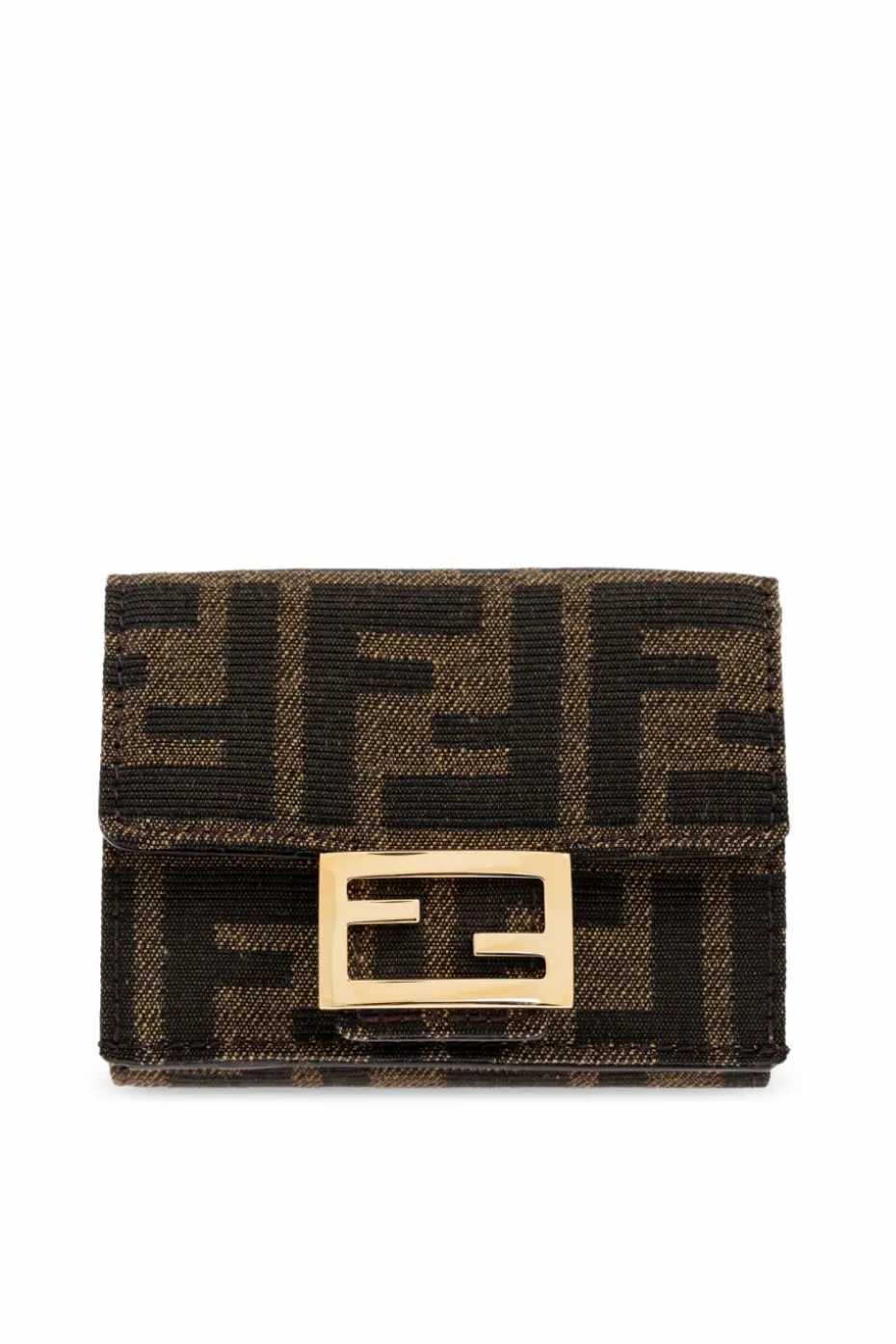 Fendi BRĄZOWY Portfel z monogramem