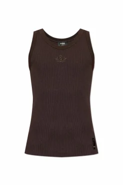 Fendi BRĄZOWY Prążkowany top