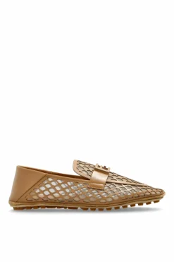 Fendi BRĄZOWY Skórzane buty typu `loafers`