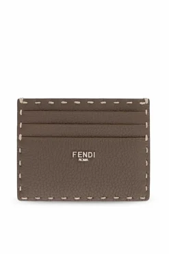 Fendi BRĄZOWY Skórzane etui na karty