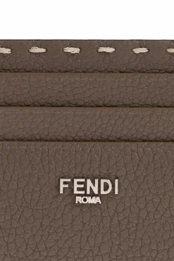 Fendi BRĄZOWY Skórzane etui na karty