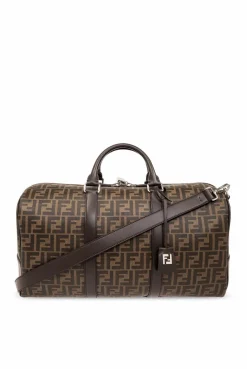 Fendi BRĄZOWY Torba podręczna z logo