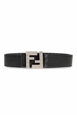 Fendi CZARNY Dwustronny pasek