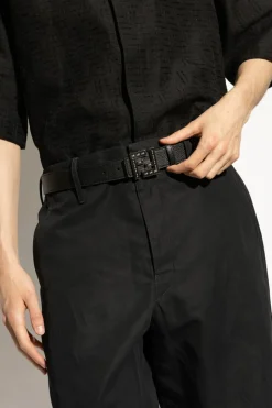Fendi CZARNY Dwustronny pasek