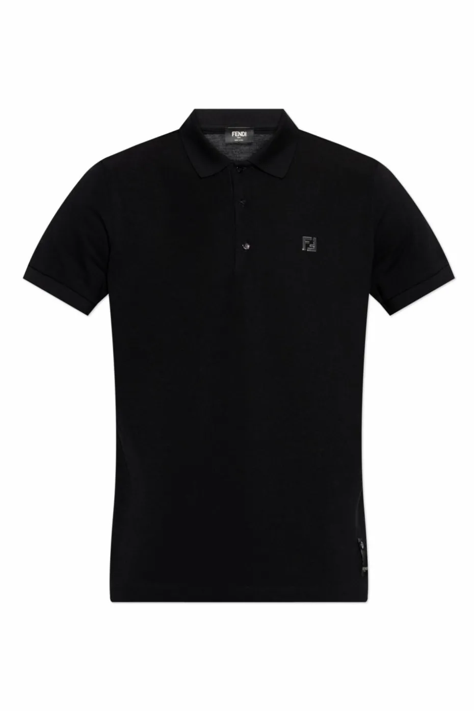 Fendi CZARNY Polo z aplikacją w kształcie logo