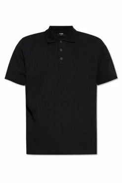 Fendi CZARNY Polo z monogramem