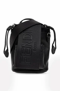 Fendi CZARNY Skórzana torba na ramię