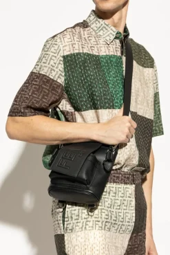 Fendi CZARNY Skórzana torba na ramię