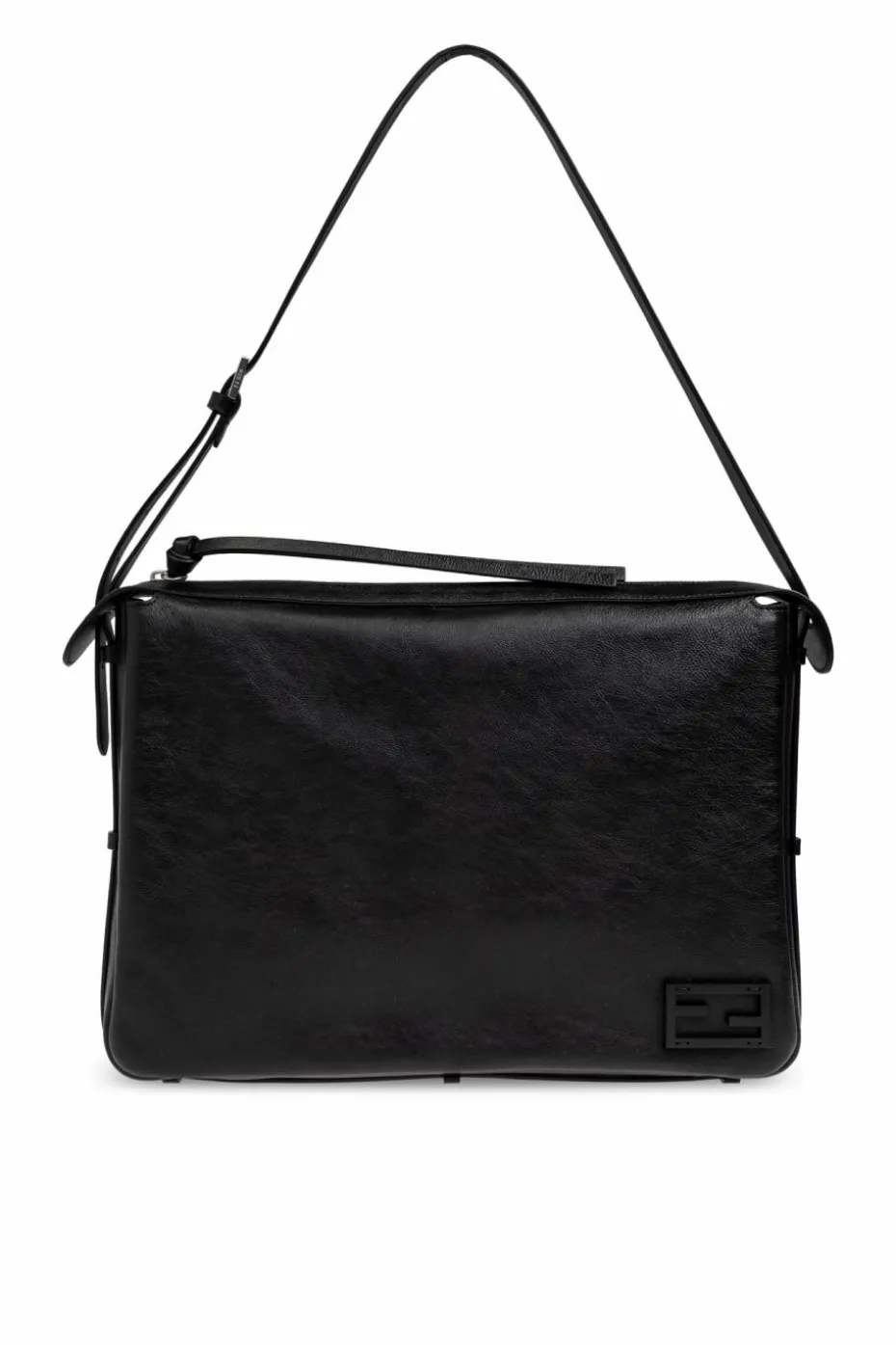 Fendi CZARNY Skórzana torba na ramię ‘Smiply Fendi Large’