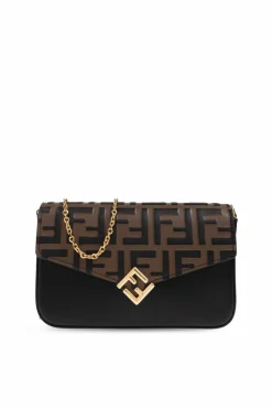 Fendi CZARNY Torba ba ramię z monogramem