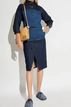 Fendi GRANATOWY Jeansowa spódnica