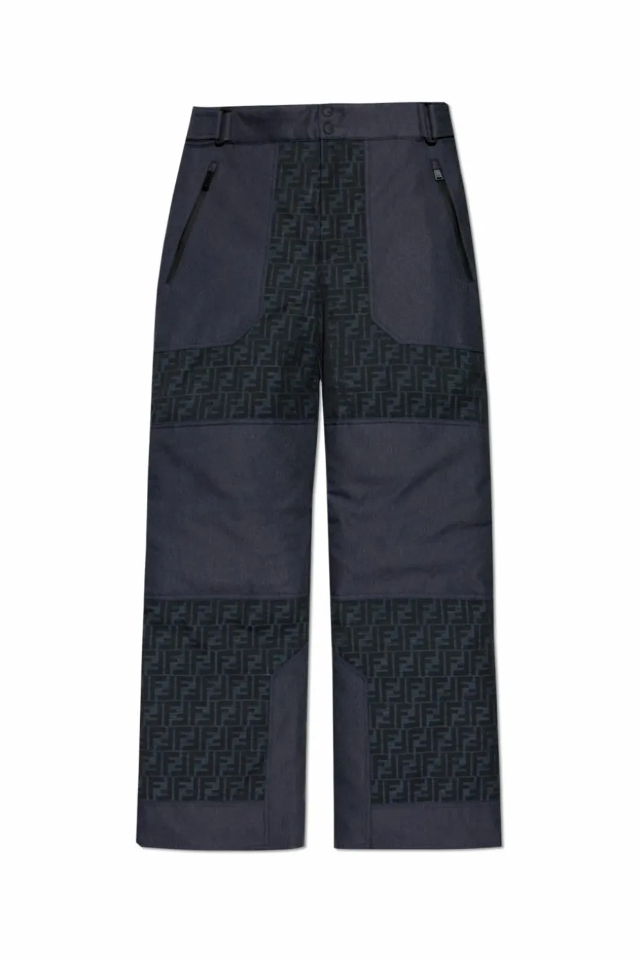 Fendi GRANATOWY Spodnie narciarskie z monogramem