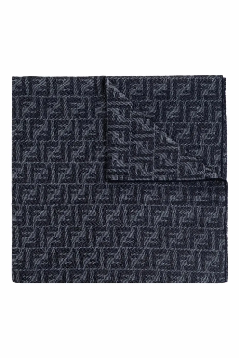 Fendi GRANATOWY Szal z monogramem