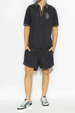 Fendi GRANATOWY Szorty z logo