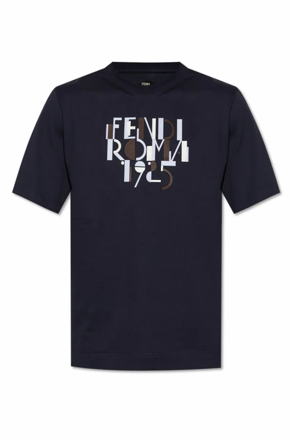 Fendi GRANATOWY T-shirt z logo