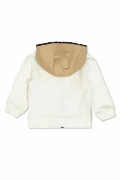 Fendi Kids beżowy Bawełniana bluza z kapturem