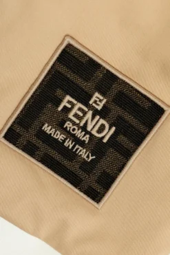 Fendi Kids beżowy Bawełniana bluza z kapturem