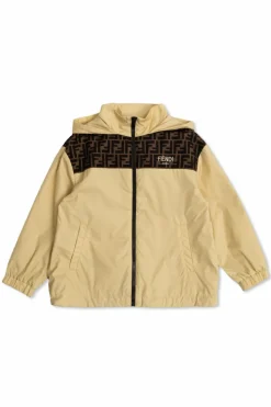 Fendi Kids beżowy Kurtka z kapturem