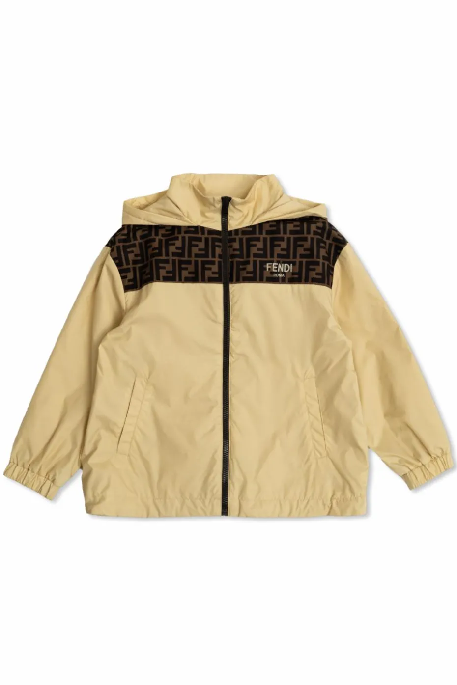Fendi Kids beżowy Kurtka z kapturem