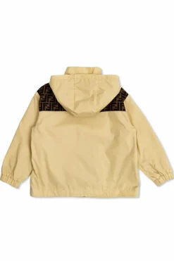 Fendi Kids beżowy Kurtka z kapturem
