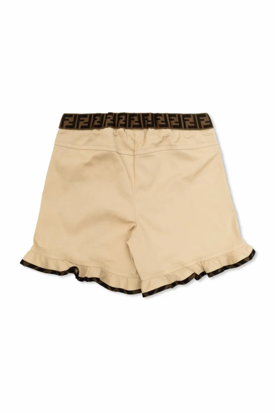 Fendi Kids beżowy Szorty z falbaną