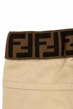 Fendi Kids beżowy Szorty z falbaną