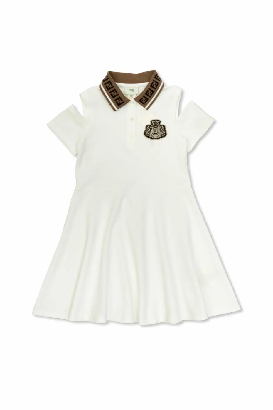 Fendi Kids BIAŁY Bawełniana sukienka typu polo