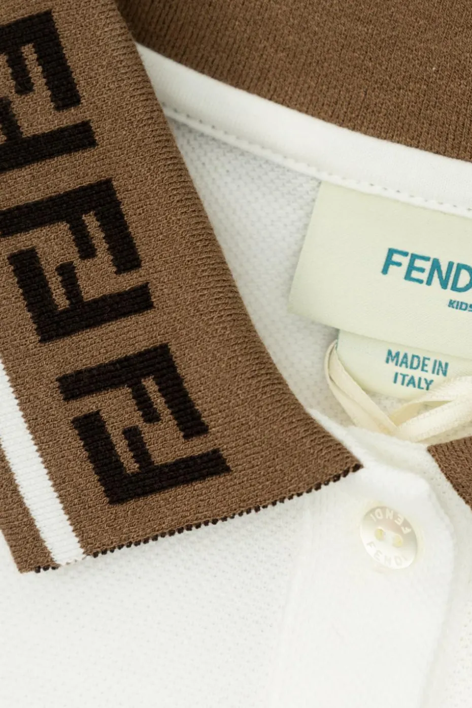 Fendi Kids BIAŁY Bawełniana sukienka typu polo