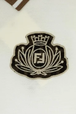 Fendi Kids BIAŁY Bawełniana sukienka typu polo