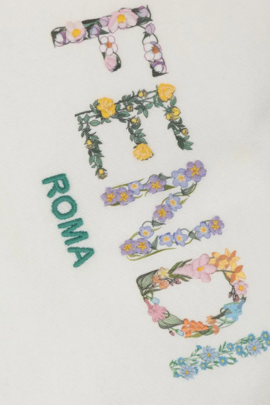 Fendi Kids BIAŁY Bluza z logo i motywem kwiatowym