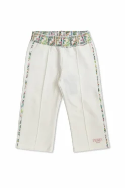 Fendi Kids BIAŁY Spodnie dresowe z motywem kwiatowym