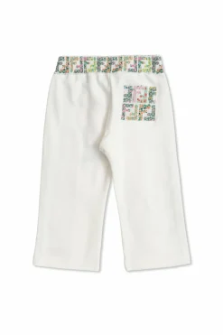 Fendi Kids BIAŁY Spodnie dresowe z motywem kwiatowym