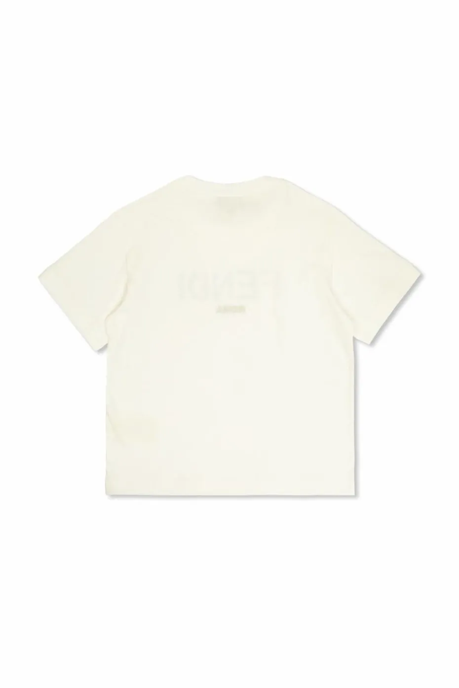 Fendi Kids BIAŁY T-shirt z kolorowo nadrukowanym logo