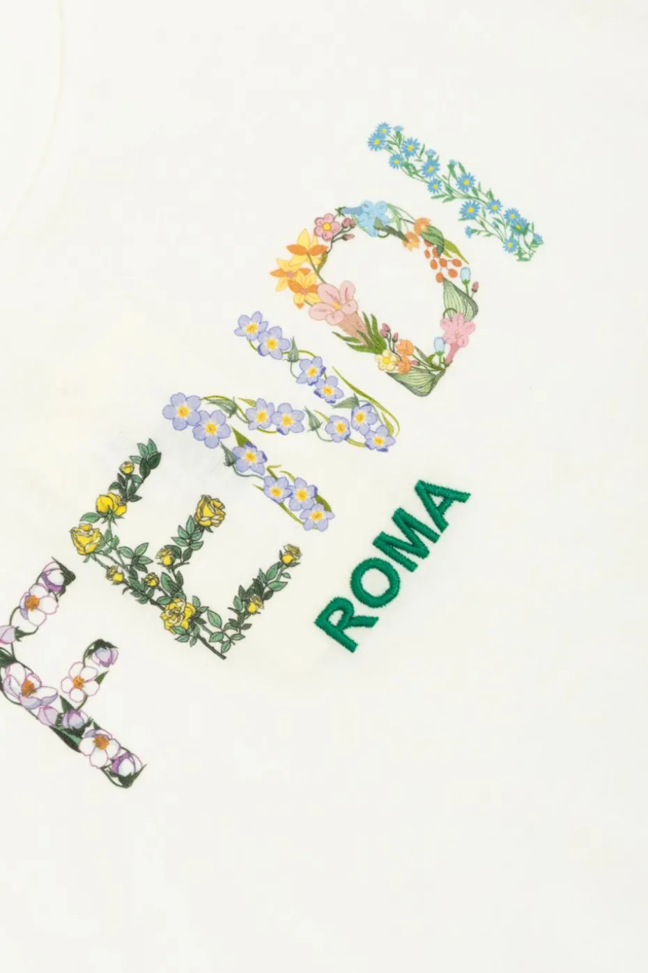 Fendi Kids BIAŁY T-shirt z kolorowo nadrukowanym logo