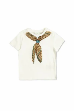 Fendi Kids BIAŁY T-shirt z nadrukiem