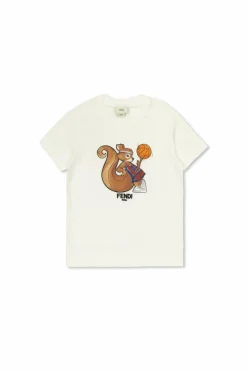Fendi Kids BIAŁY T-shirt z nadrukiem