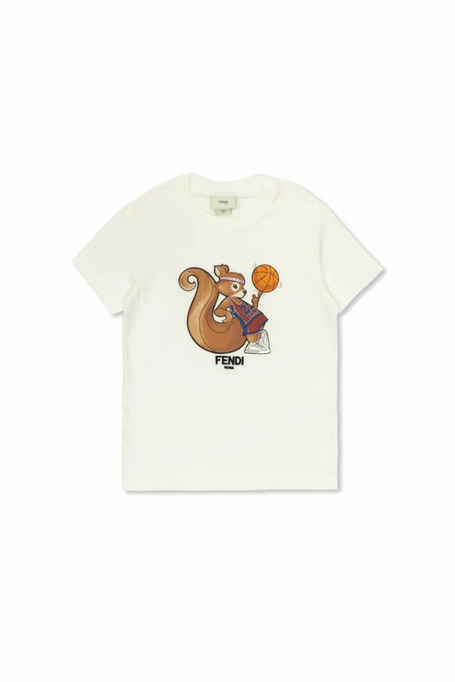Fendi Kids BIAŁY T-shirt z nadrukiem