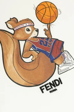 Fendi Kids BIAŁY T-shirt z nadrukiem