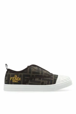 Fendi Kids BRĄZOWY Buty sportowe z monogramem