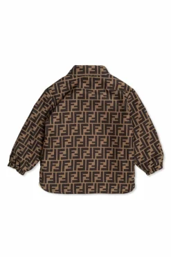 Fendi Kids BRĄZOWY Dwustronna kurtka