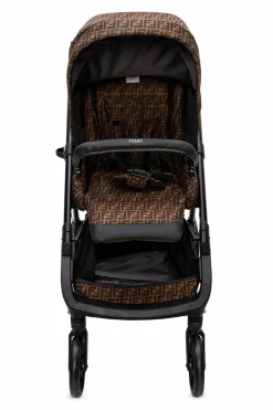 Fendi Kids BRĄZOWY Składana spacerówka z logo